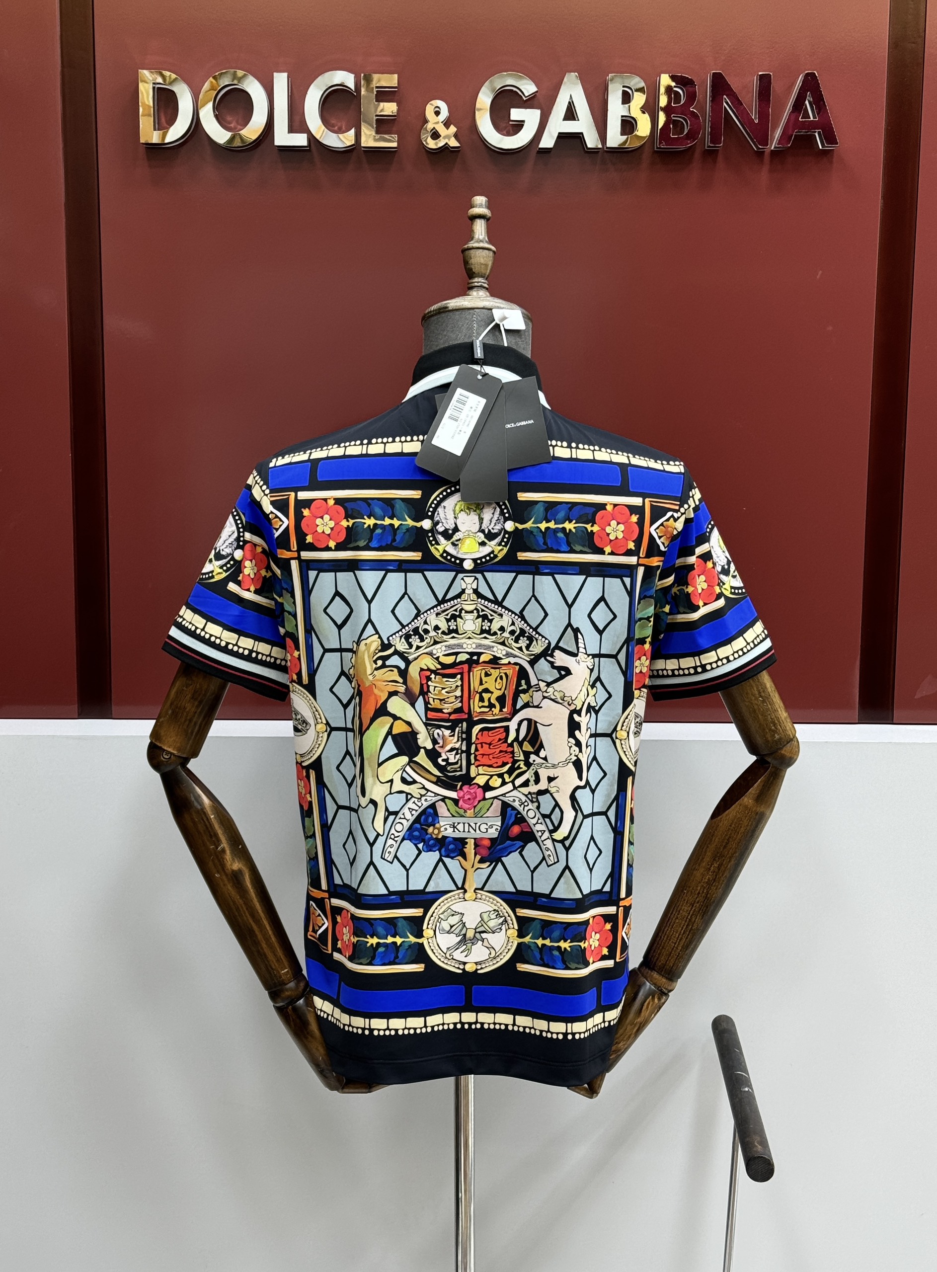 Áo polo Dolce Gabbana DG Đen họa tiết luxury phối Xanh dương Like Auth 1-1 on web CD